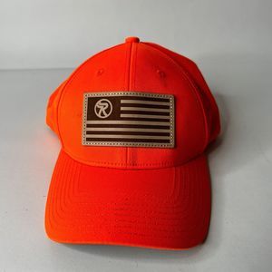 Runnings Hunting Baseball Hat Cap Neon Orange Brown Flag Snap Back NWT